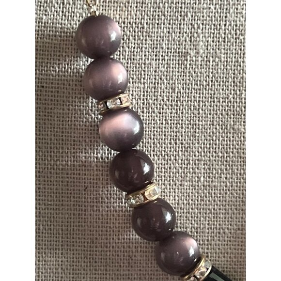 Princess Accessories Grey Cat Eye and Glass Owl Pendant Necklace -- 16" - Picture 6 of 7